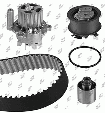 Kit de distribution avec pompe à eau Prodex TB1020WP pour Volkswagen Golf V, Touran, Polo IV, Audi A3