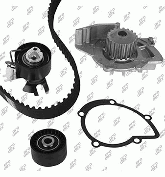 Kit de distribution avec pompe à eau Prodex TB1022WP pour Peugeot 407, Citroën C5 III, Ford S-Max