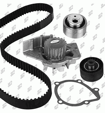Kit de distribution avec pompe à eau Prodex TB1026WP pour Peugeot 206, Partner, Citroën Berlingo / Berlingo First, C15