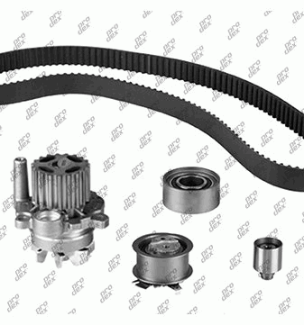 Kit de distribution avec pompe à eau Prodex TB1040WP pour Audi A3, Volkswagen Touran, Passat B6, Passat B6 Variant