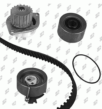 Kit de distribution avec pompe à eau Prodex TB1047WP pour Peugeot 307, 206, 206 CC, Citroën C3 I