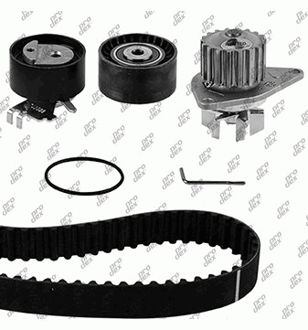 Kit de distribution avec pompe à eau Prodex TB1057WP pour Peugeot 207/207+, 206, Citroën C3 I, C4 I