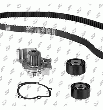 Kit de distribution avec pompe à eau Prodex TB1078WP pour Peugeot 607, 807, Citroën C5 I, C8