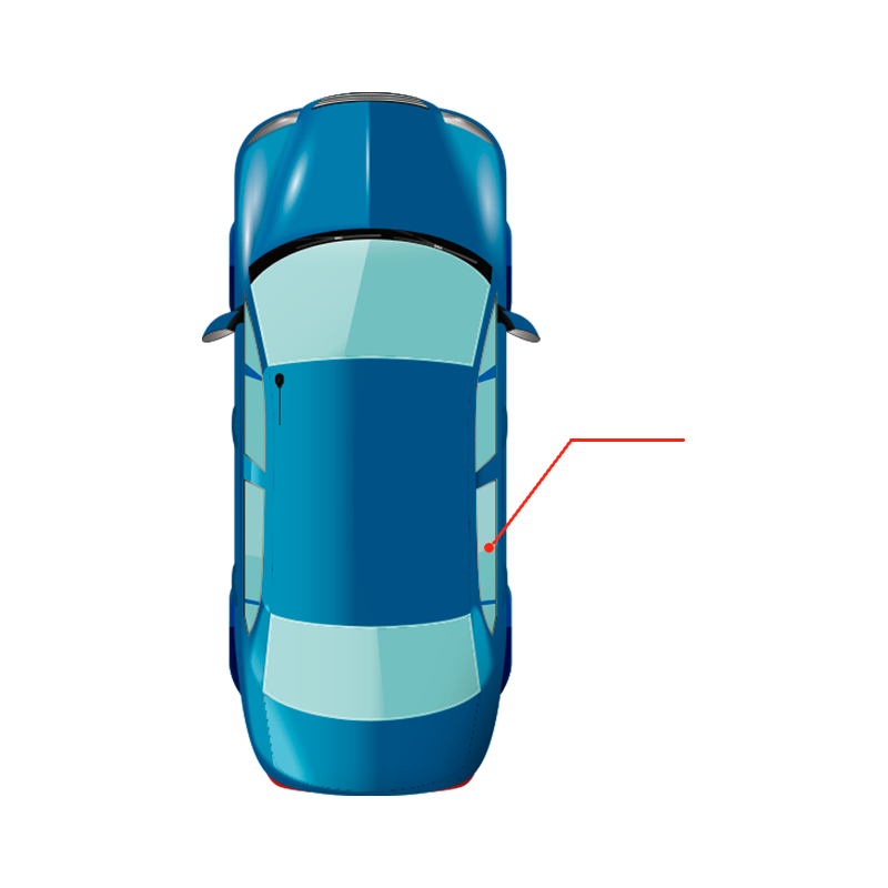 Vitre de porte latérale arrière droite teintée verte Fiat Panda 2 2003-2012